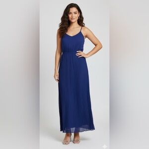 Bar Ill Medium Cobalt Blue Accordion Pleated Sleeveless Maxi Dress Size Medium